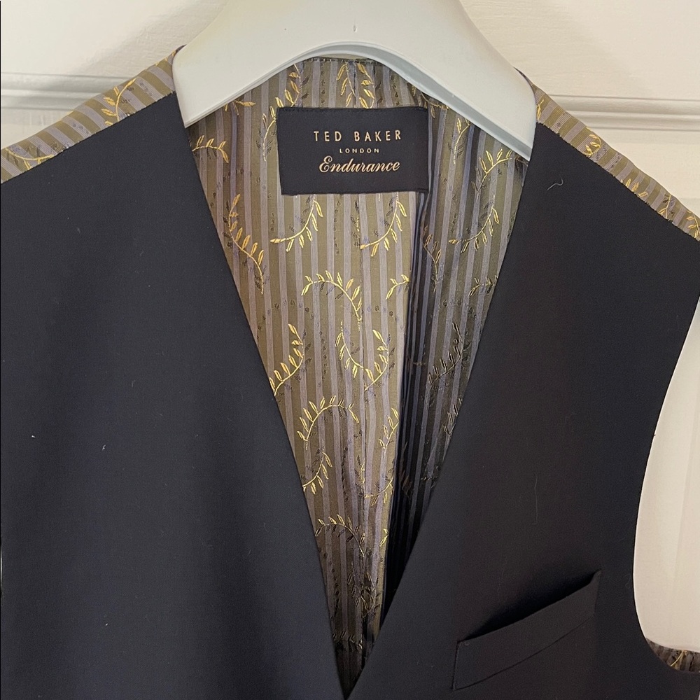 Ted Baker Men's Black Vest with Gold Lining